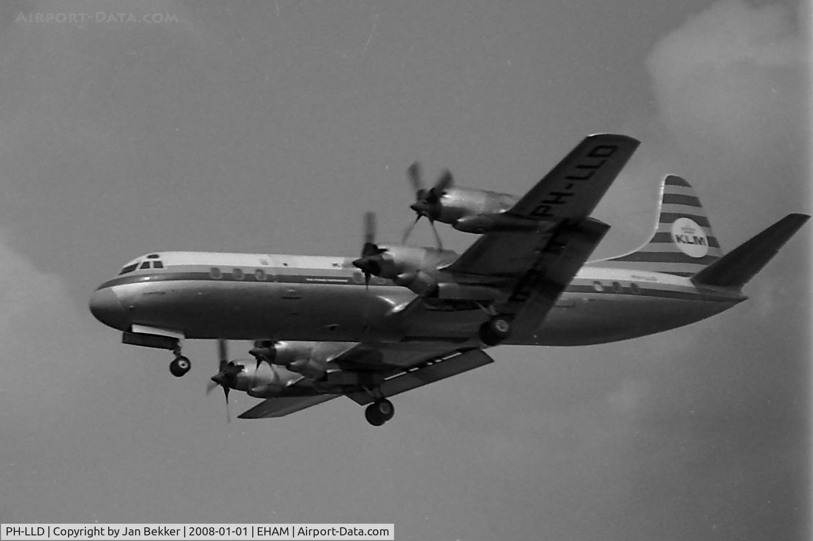 PH-LLD, 1959 Lockheed L-188C  Electra C/N 2009, Just before landing at Schiphol around 1960