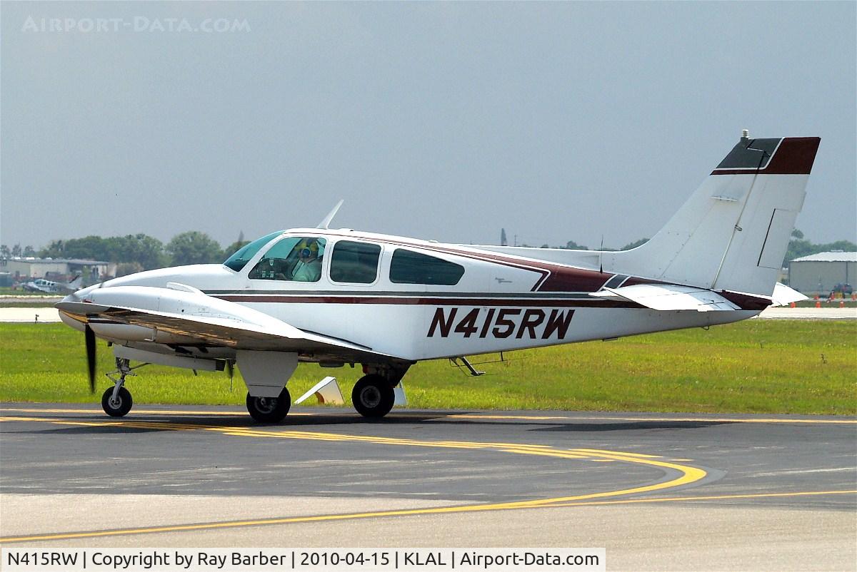 N415RW, 1968 Beech D55 Baron C/N TE-643, Beech 95-D55 Baron [TE-643] Lakeland-Linder~N 15/04/2010. Awaiting line up for departure.