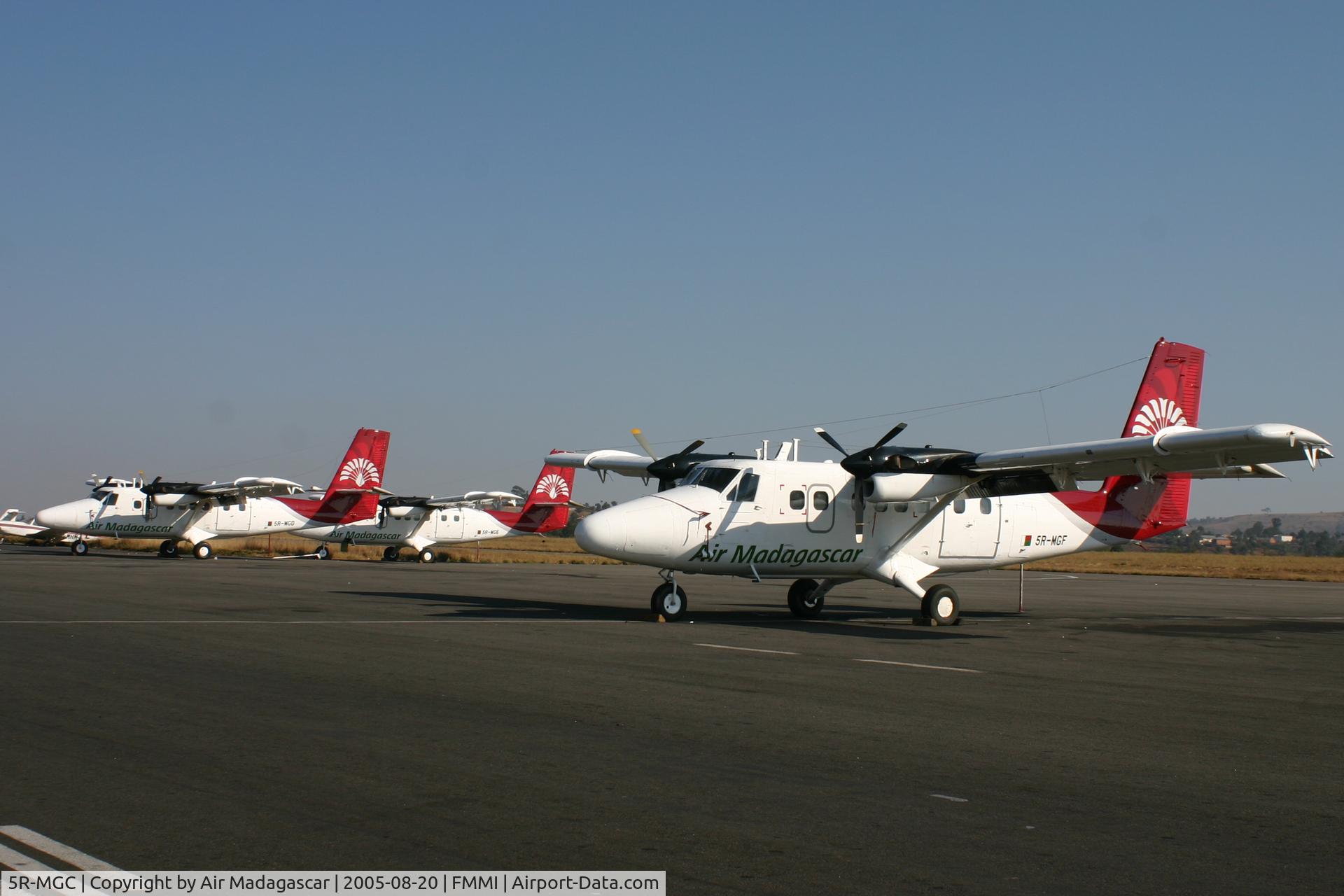 5R-MGC, 1971 De Havilland Canada DHC-6-300 Twin Otter C/N 328, 3 DHC6 Aircrafts on Ivato International airport fields