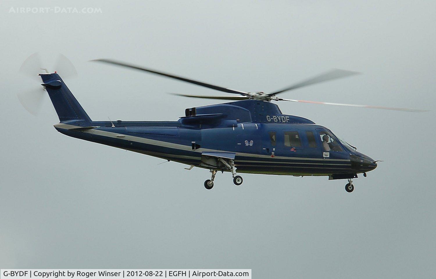 G-BYDF, 1990 Sikorsky S-76A C/N 760364, Visiting Sikorsky S-76A Plus. Formerly registered in Japan as JA6615, now based in the Channel Islands.
