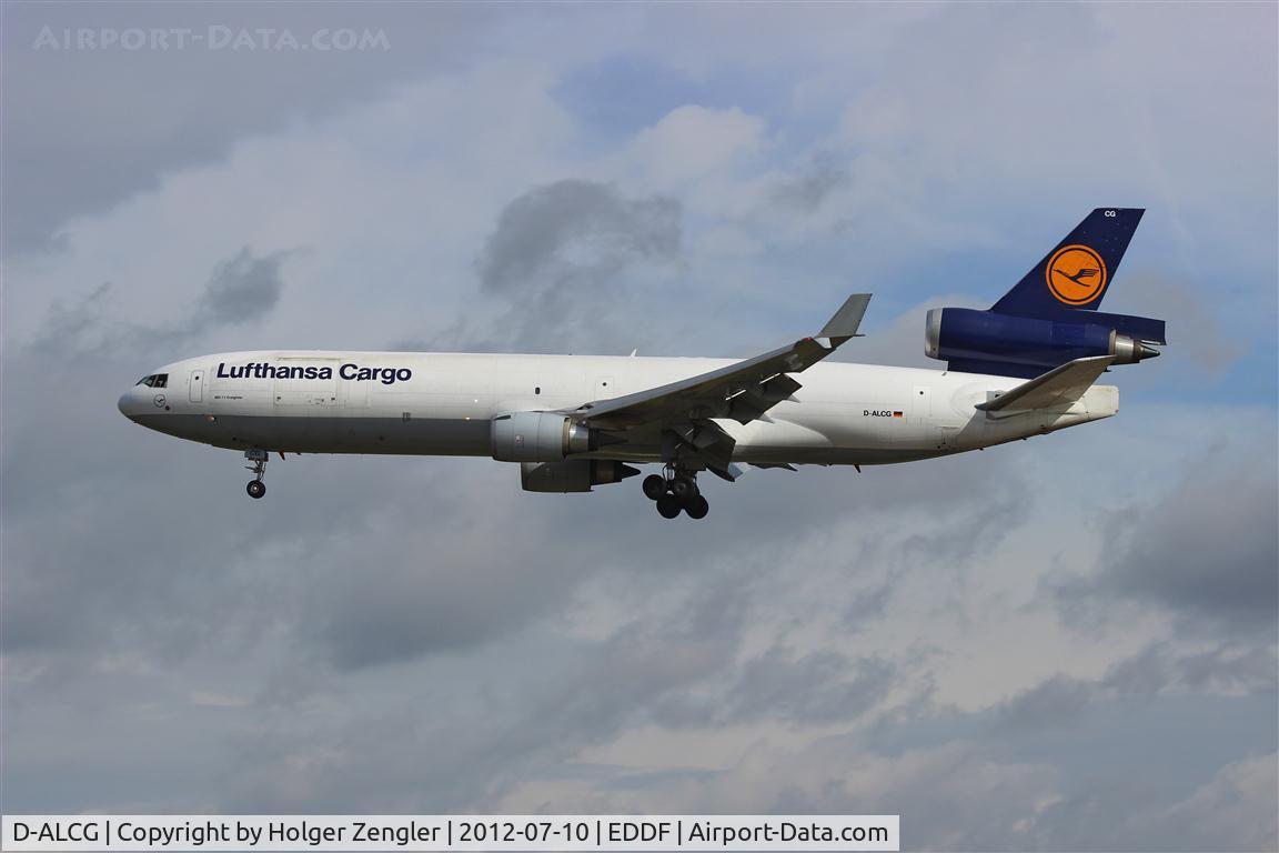 D-ALCG, 1999 McDonnell Douglas MD-11F C/N 48799, Another noisy giant is floating down to rwy 25L...
