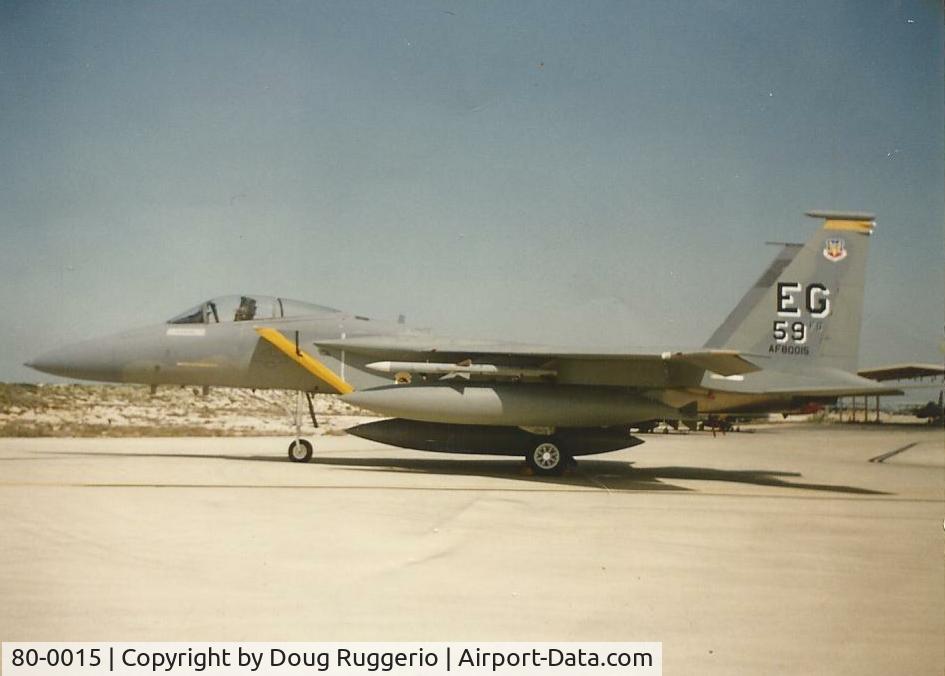 80-0015, 1980 McDonnell Douglas F-15C Eagle C/N 0654/C164, While on deplloyment to Southwst Asia. Aircraft sadly been moved to AMARC.