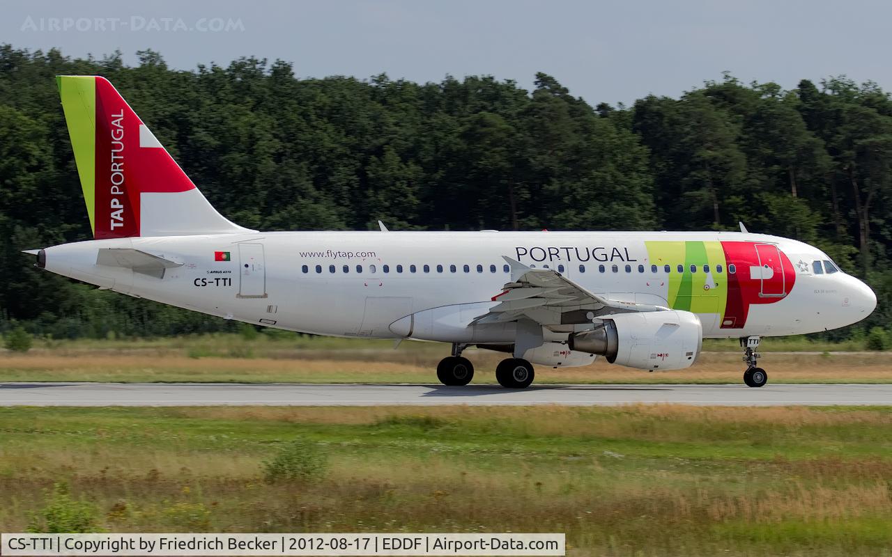CS-TTI, 1998 Airbus A319-111 C/N 933, departure from Frankfurt