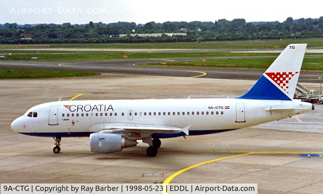9A-CTG, 1998 Airbus A319-112 C/N 767, Airbus A319-112 [0767] (Croatia Airlines) Dusseldorf~D 23/05/1998. Taken from a slide.
