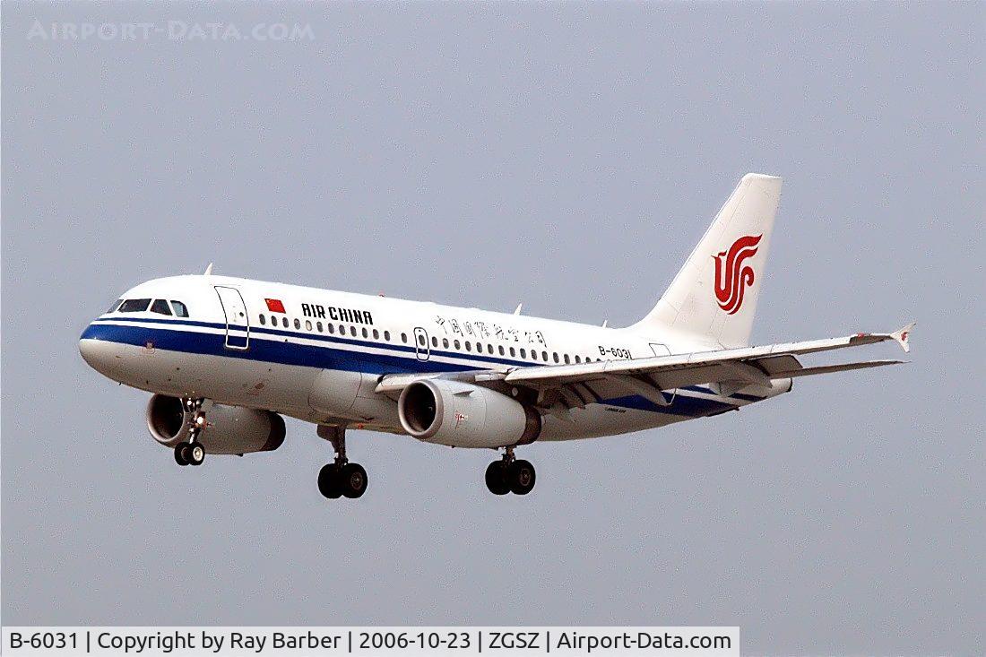 B-6031, 2003 Airbus A319-132 C/N 2172, Airbus A319-132 [2172] (Air China) Shenzhen-Baoan~B 23/10/2006