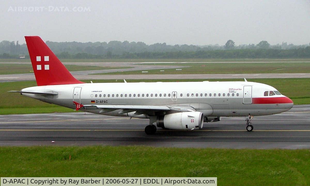 D-APAC, 2002 Airbus A319-132 C/N 1727, Airbus A319-133X [1727] (PrivatAir) Dusseldorf~D 27/05/2006