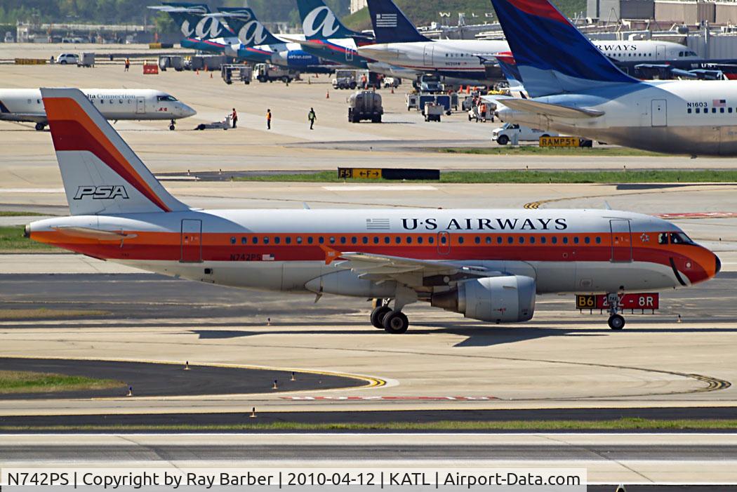 N742PS, 2000 Airbus A319-112 C/N 1275, Airbus A319-112 [1275] (US Airways) Atlanta~N 12/04/2010