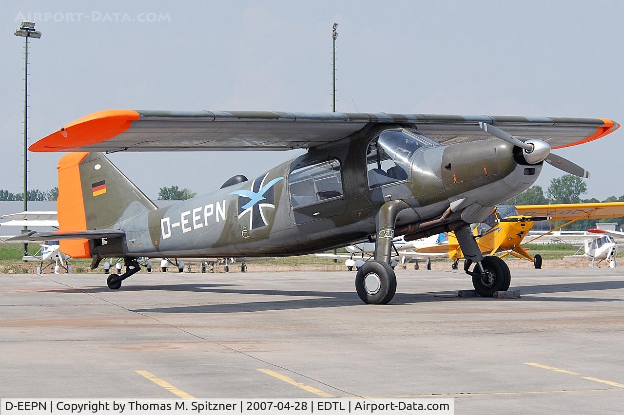 D-EEPN, 1959 Dornier Do-27A-4 C/N 395, Private Do-27a wearing a light blue peace dove over the iron cross :-) :-) A/C came in as a participant of the Black Forest Airport Fly-in 2007.