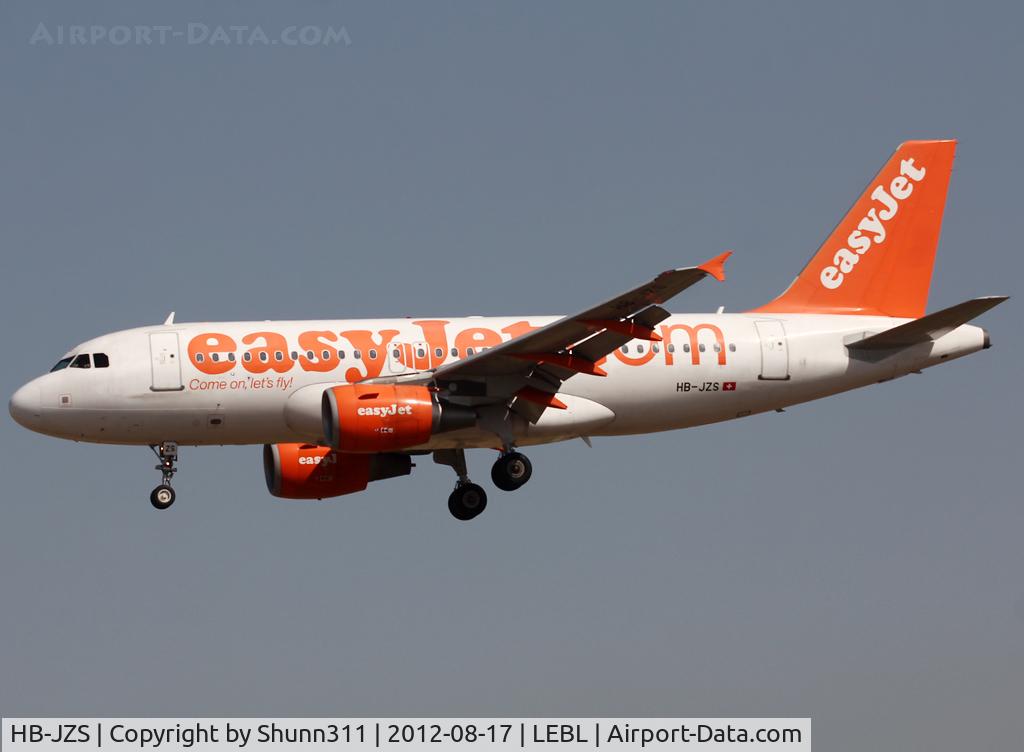 HB-JZS, 2007 Airbus A319-111 C/N 3084, Landing rwy 25R