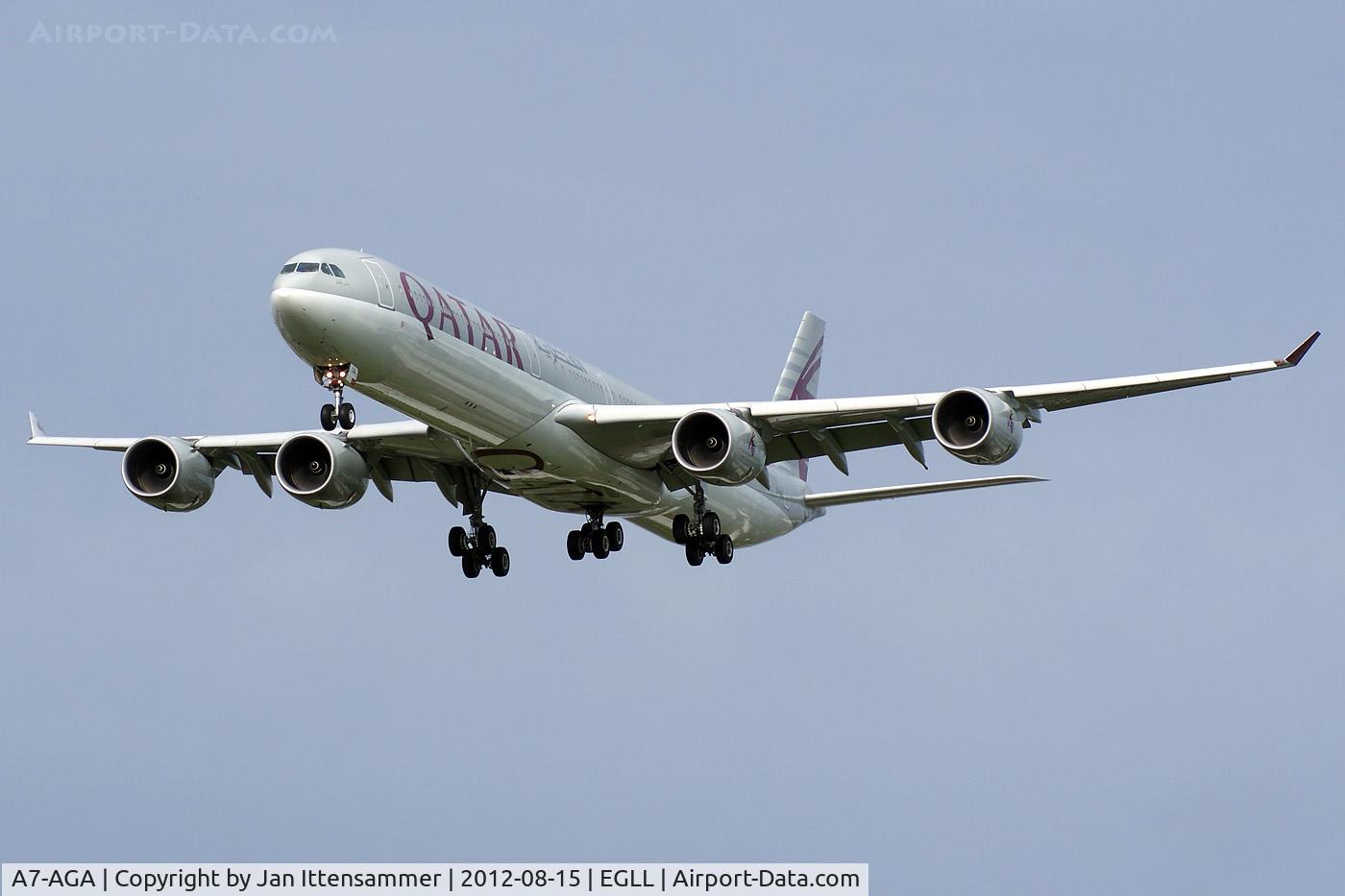 A7-AGA, 2006 Airbus A340-642 C/N 740, A7-AGA @ EGLL