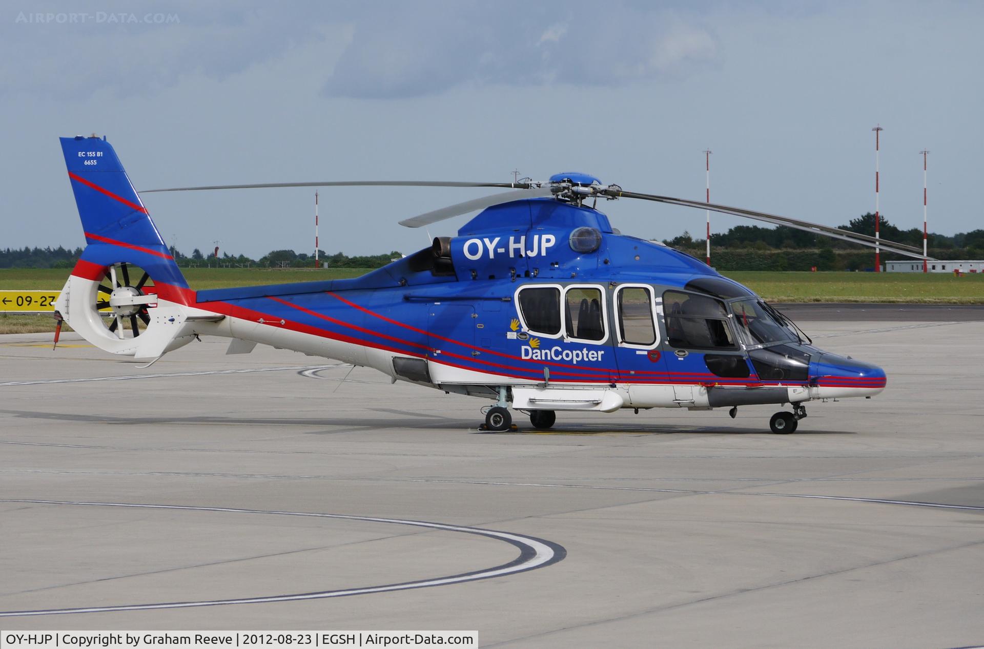 OY-HJP, 2003 Eurocopter EC-155B-1 C/N 6655, Parked at Norwich.
