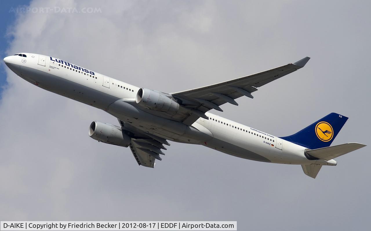 D-AIKE, 2004 Airbus A330-343X C/N 636, departure from Frankfurt