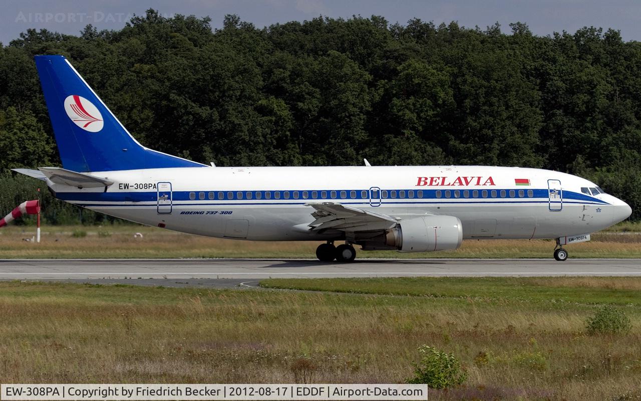 EW-308PA, 1990 Boeing 737-3K2 C/N 24328, departure from Frankfurt