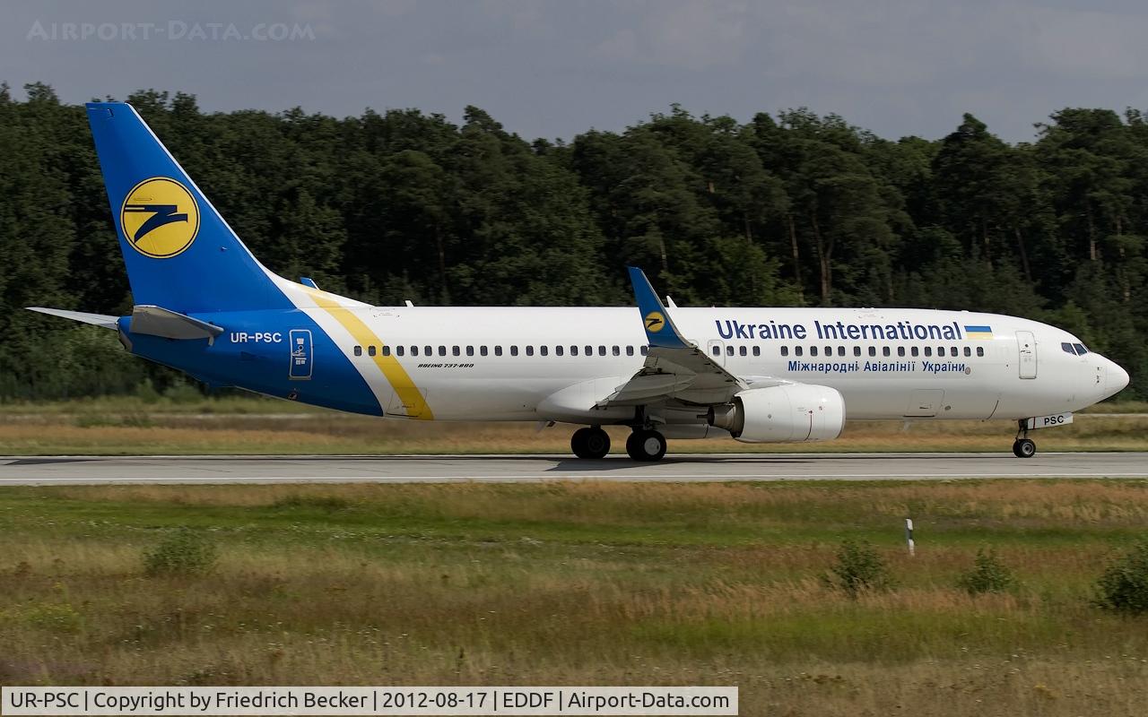 UR-PSC, 2010 Boeing 737-8HX C/N 29662, departure from Frankfurt