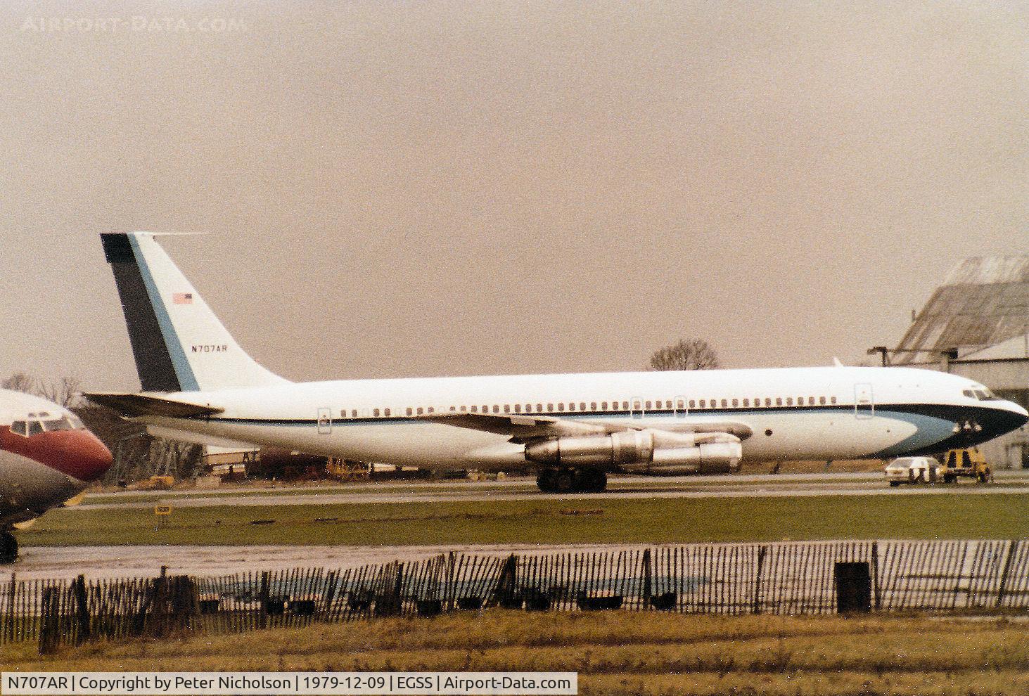 N707AR, 1959 Boeing 707-123B C/N 17634, ARCO Boeing 707-123B seen at Stansted in December 1979.