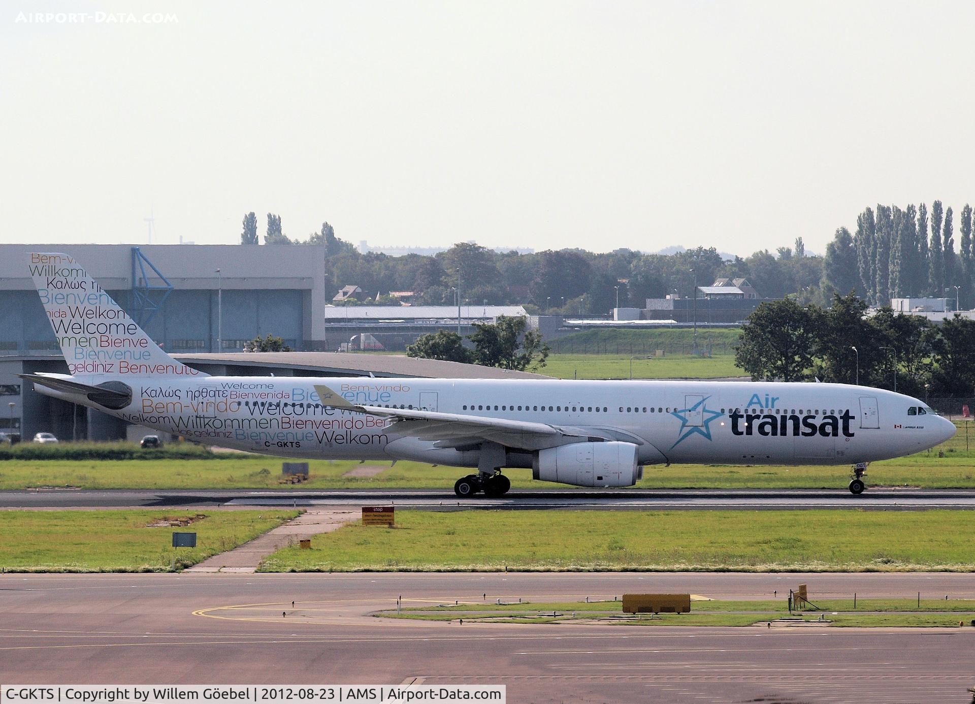 C-GKTS, 1995 Airbus A330-342 C/N 111, Taxi to runway 24 of Schiphol Airport for take off.