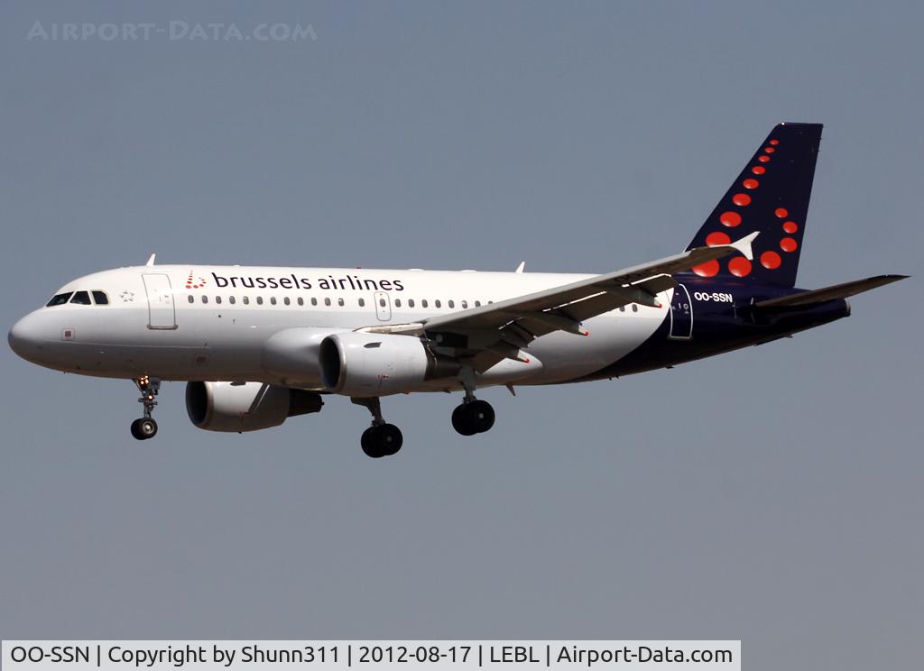 OO-SSN, 2003 Airbus A319-112 C/N 1963, Landing rwy 25R