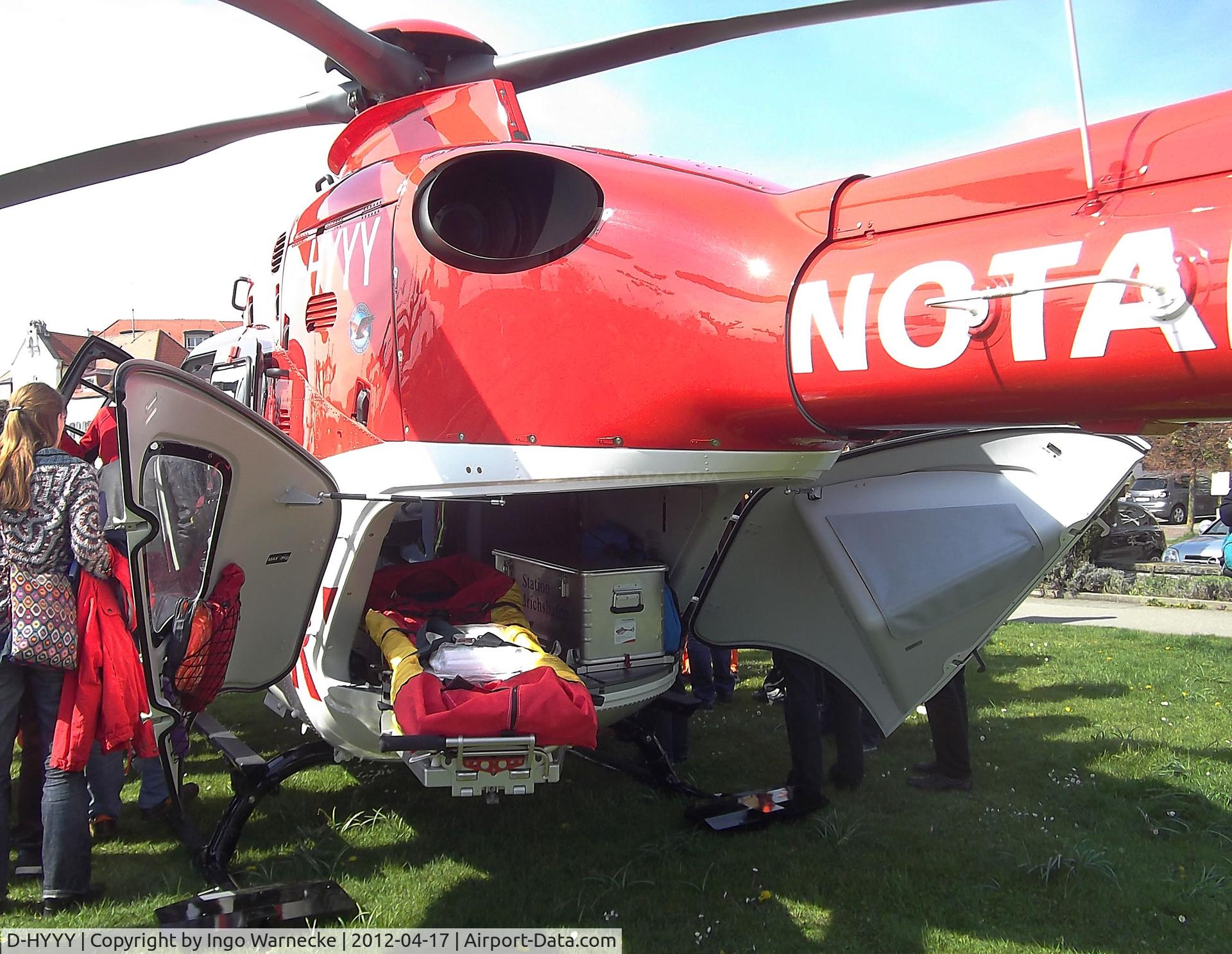 D-HYYY, Eurocopter EC-135P-1 C/N 1030, Eurocopter EC135P2+ EMS-helicopter of the DRS-Luftrettung at the lakeside park in Langenargen on the shores of Lake Constance (Bodensee) for an informational display for emergency personnel