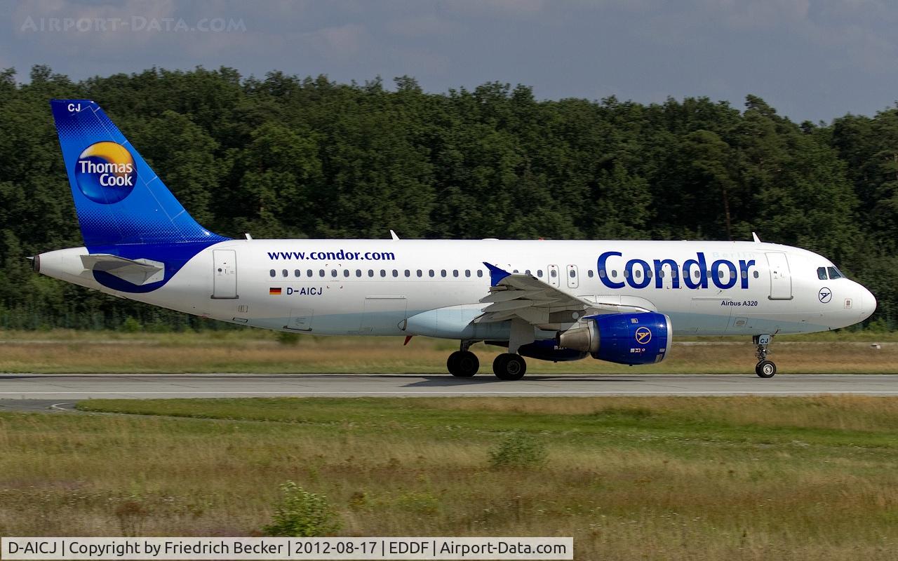 D-AICJ, 2001 Airbus A320-212 C/N 1402, departure from Frankfurt