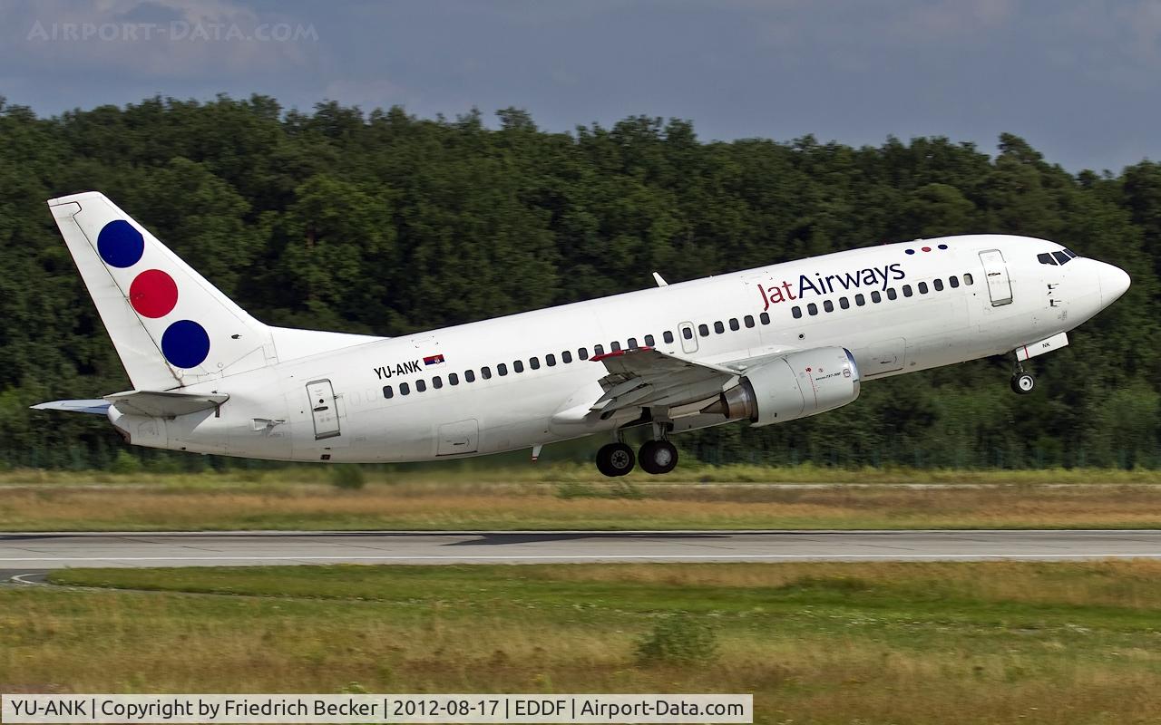 YU-ANK, 1986 Boeing 737-3H9 C/N 23715, departure from Frankfurt