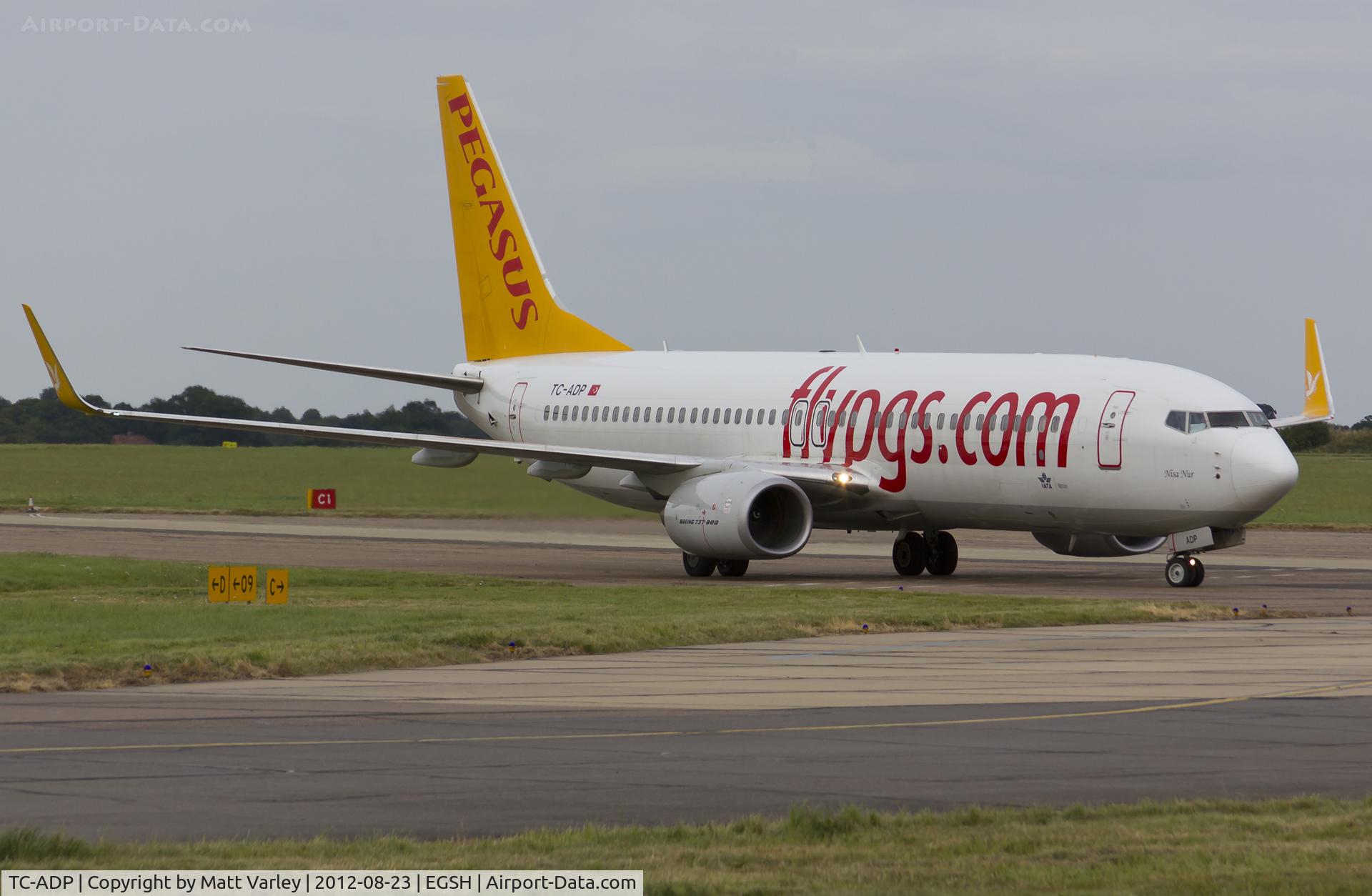TC-ADP, 2011 Boeing 737-82R C/N 40720, Arrving at EGSH.
