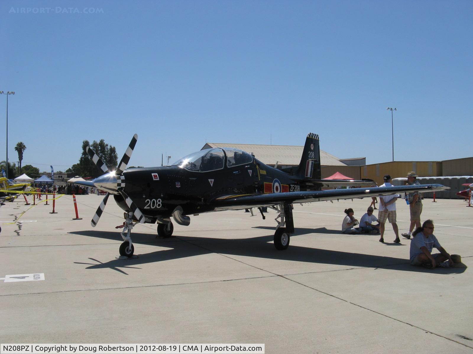 N208PZ, 1989 Short S-312 Tucano T1 C/N S034/T33, Short Bros. PLC S312 TUCANO T1 Mk.1, Garrett TPE331-12B Turboprop 1,100 shp, built for RAF under license from Brazil's Embraer EMB-312 that failed selection for new US JPATS trainer