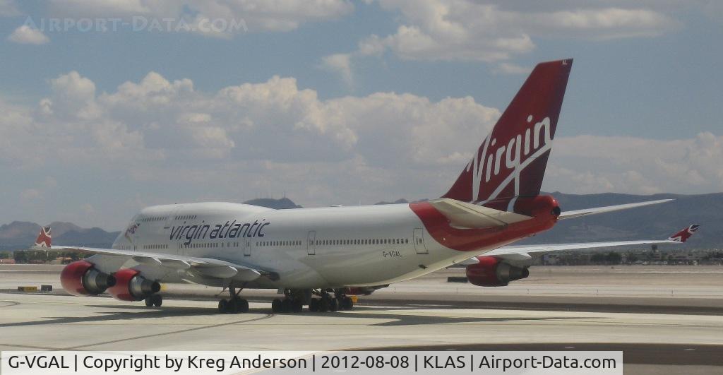 G-VGAL, 2001 Boeing 747-443 C/N 32337, Virgin Atlantic Airways Boeing 747-400 departing at KLAS.