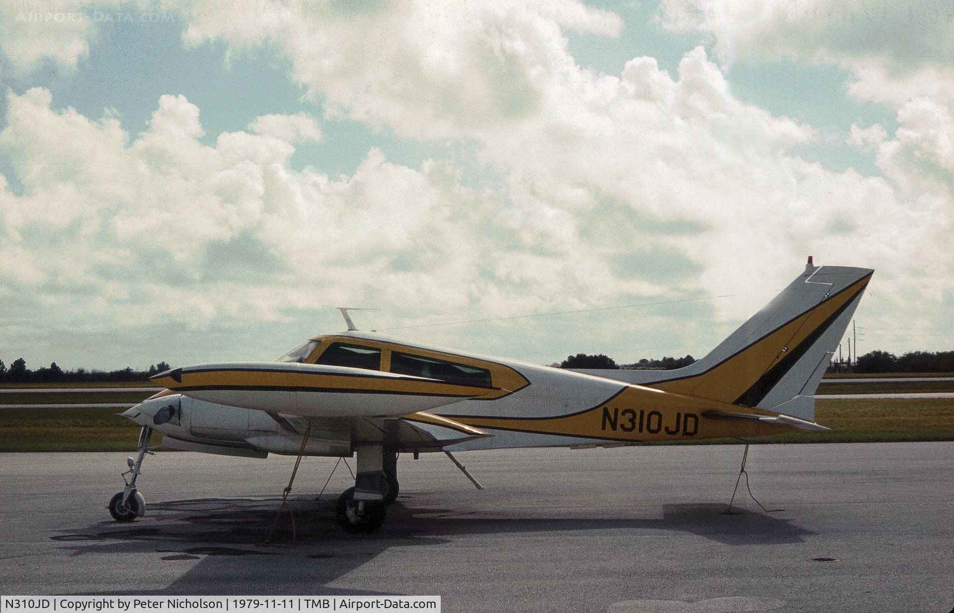 N310JD, Cessna 310K C/N 310K0154, Cessna 310K as seen at New Tamiami in November 1979.