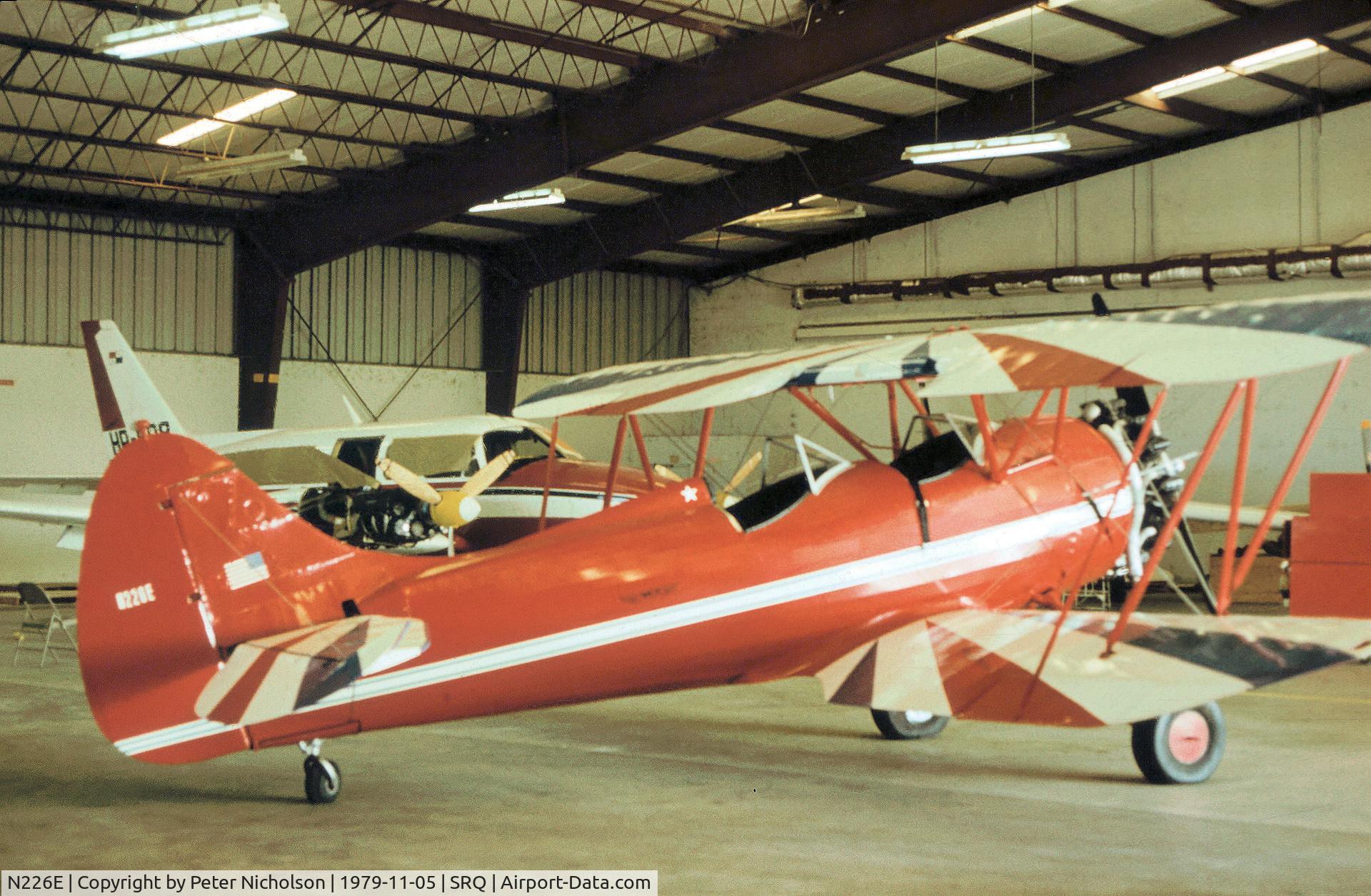 N226E, 1939 Waco UPF-7 C/N 5309, Waco UPF-7 seen hangered at Sarasota in November 1979.