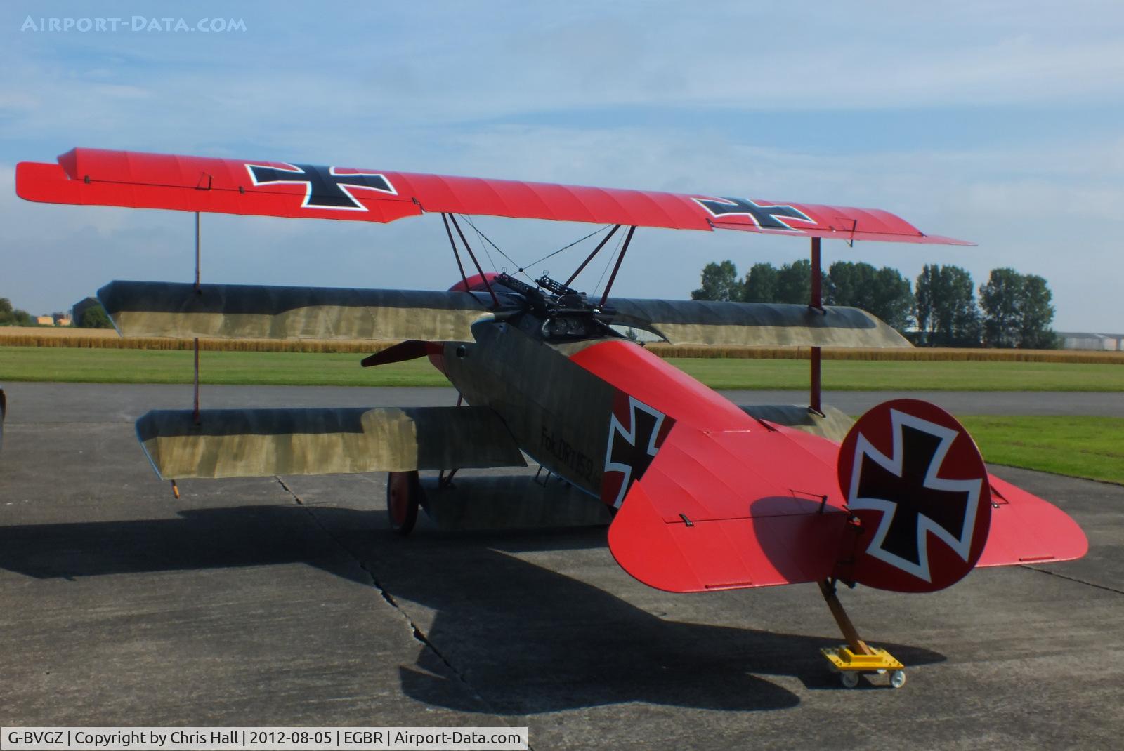 G-BVGZ, 1994 Fokker Dr.1 Triplane Replica C/N PFA 238-12654, The Real Aeroplane Club's Summer Madness Fly-In, Breighton