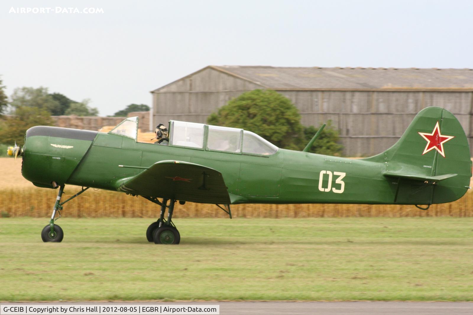 G-CEIB, 1958 Yakovlev Yak-18A C/N 1160403, The Real Aeroplane Club's Summer Madness Fly-In, Breighton
