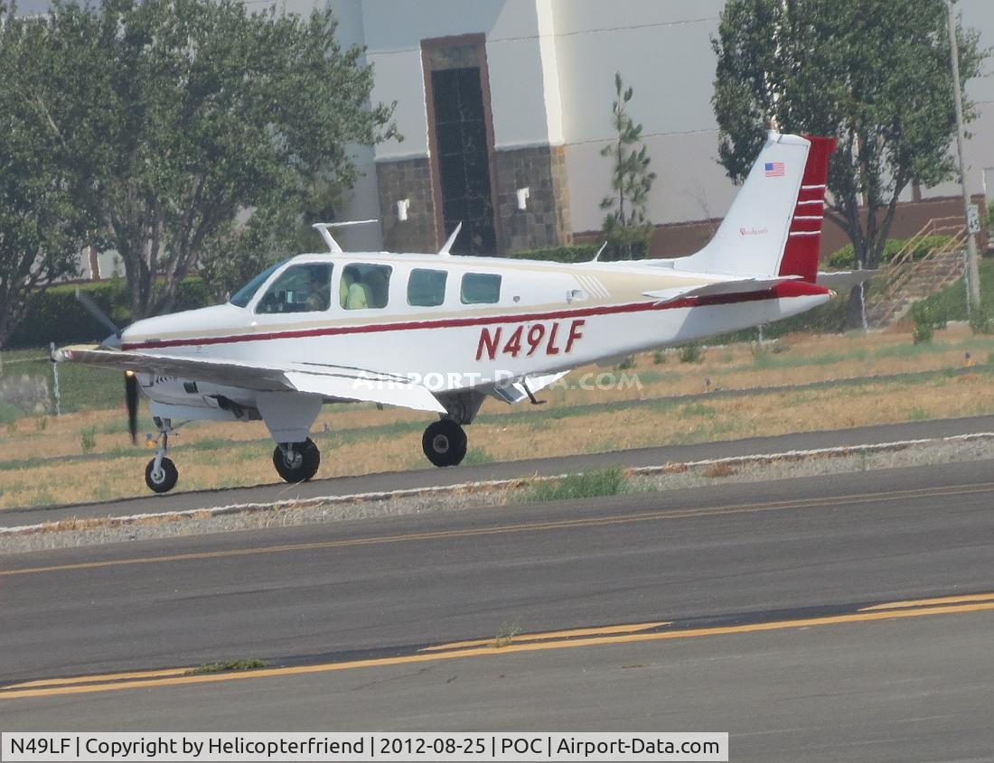 N49LF, 1979 Beech A36 Bonanza 36 C/N E-1510, Touched down and rolling out