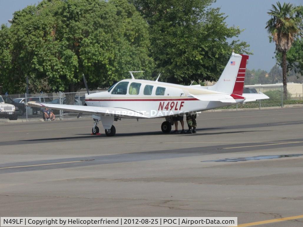 N49LF, 1979 Beech A36 Bonanza 36 C/N E-1510, Appears to be a Civil Air Patrol person, parked in transient parking