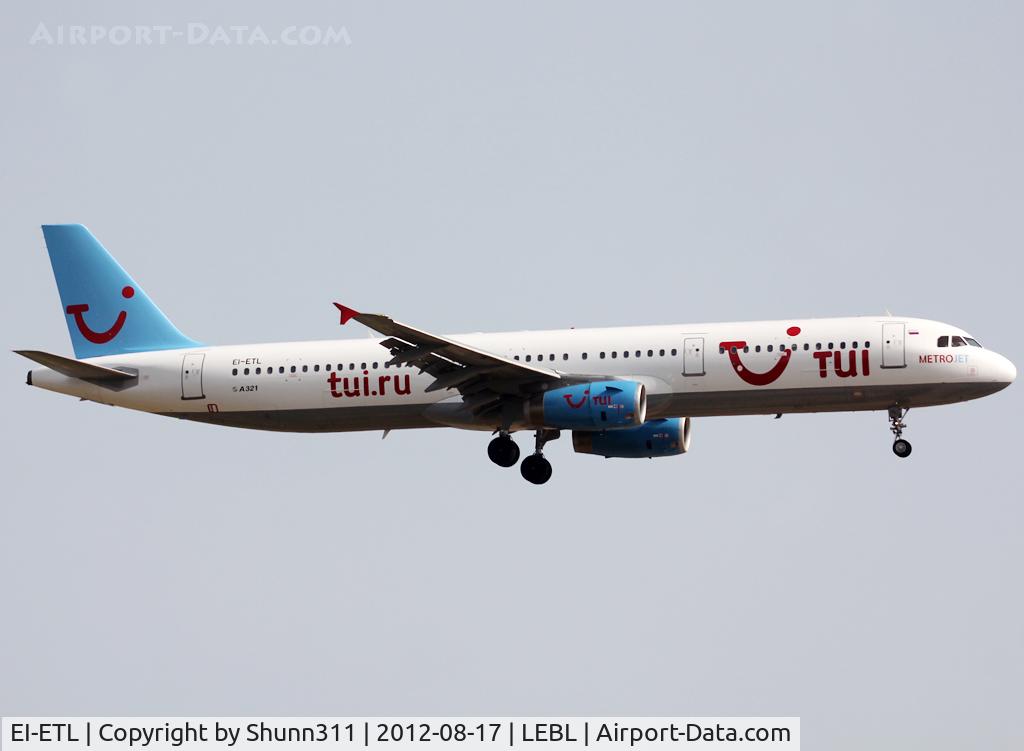 EI-ETL, 1999 Airbus A321-231 C/N 954, Landing rwy 25R in Metrojet / TUI c/s