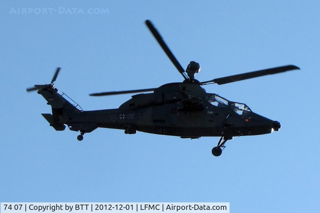 74 07, Eurocopter EC-665 Tiger UHT C/N 1007, Training flight from EFA Tigre of Le Luc