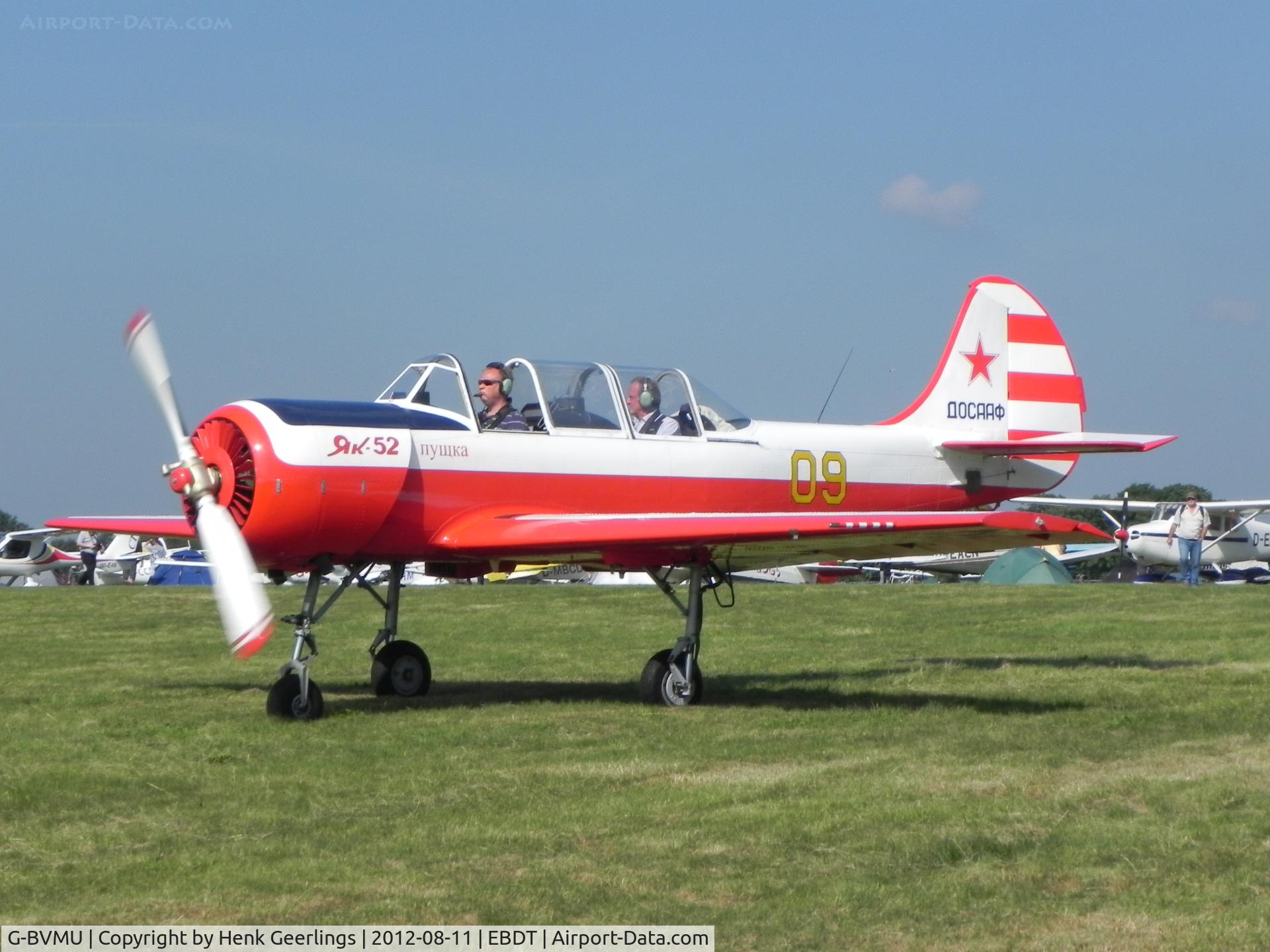 G-BVMU, 1994 Yakovlev (Aerostar) Yak-52 C/N 9411809, Oldtimer Fly In Schaffen Diest  , Belgium ,  August 2012