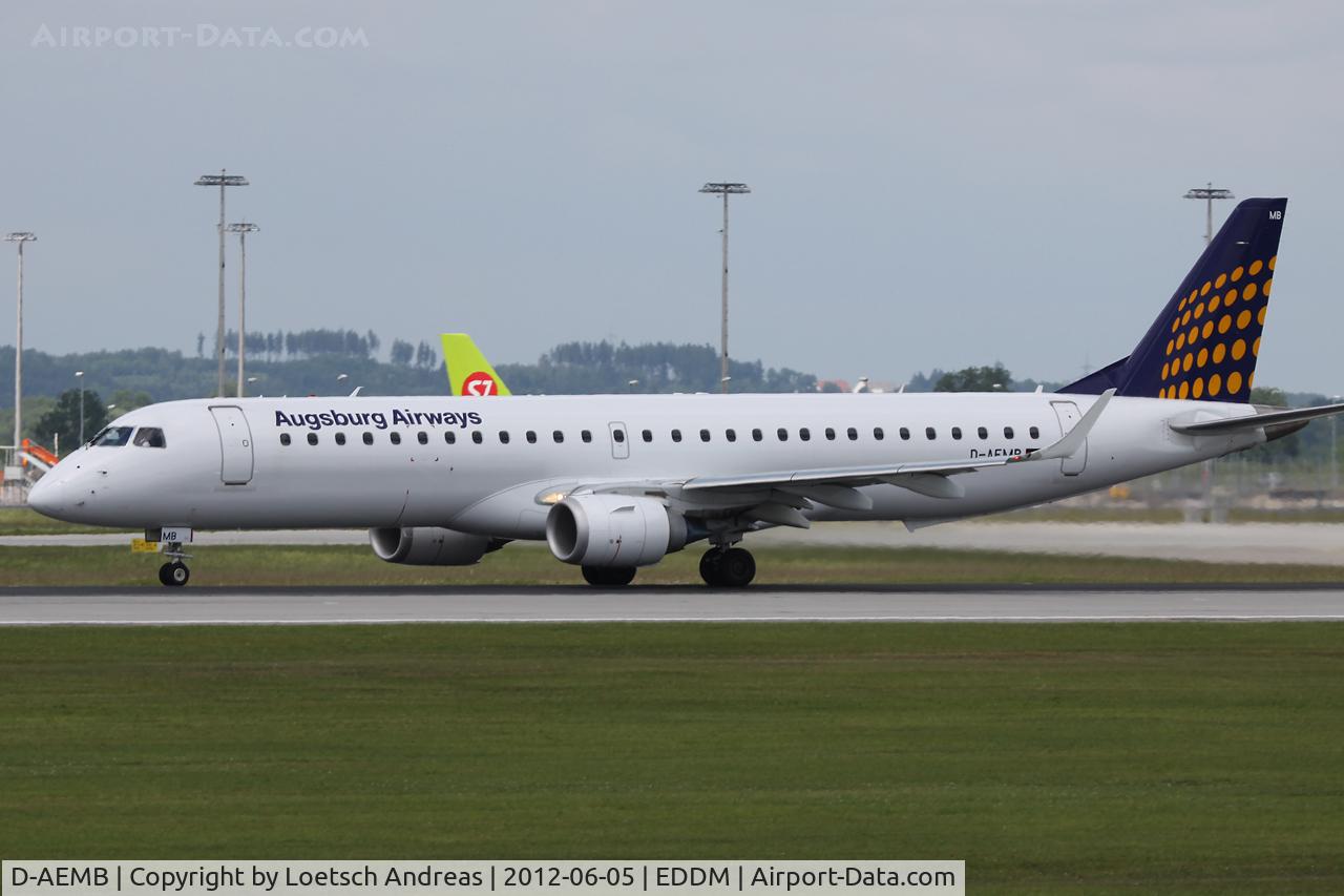 D-AEMB, 2009 Embraer 195LR (ERJ-190-200LR) C/N 19000297, Augsburg Airways