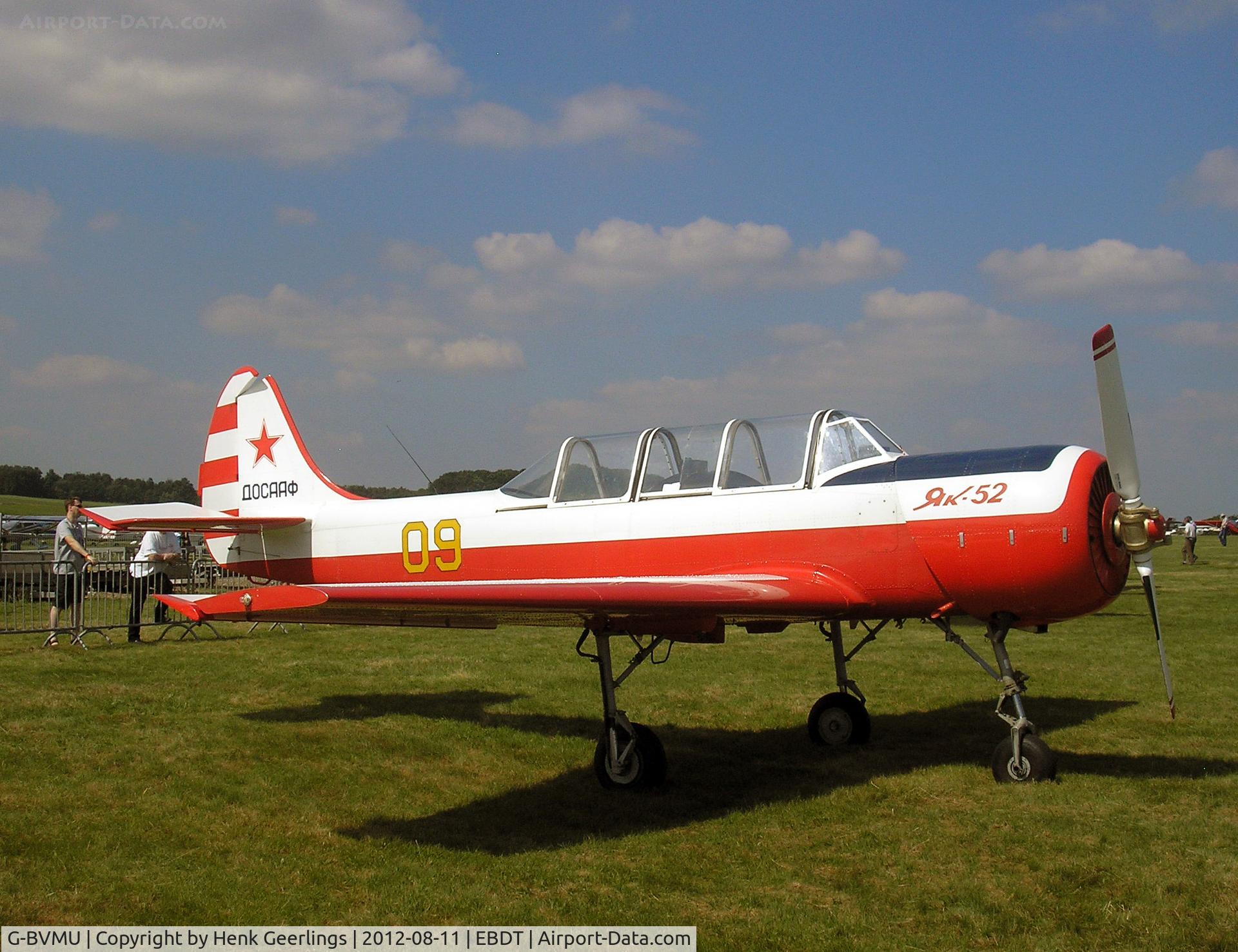 G-BVMU, 1994 Yakovlev (Aerostar) Yak-52 C/N 9411809, Oldtimer Fly In Schaffen Diest  , Belgium ,  August 2012