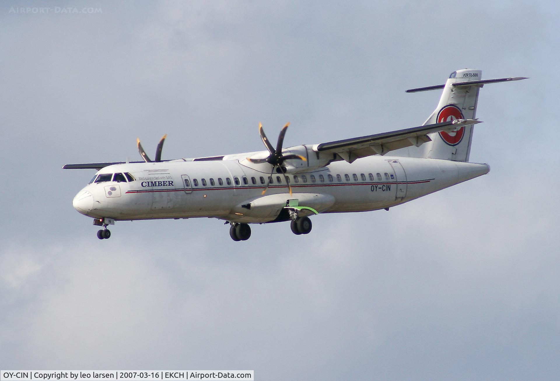 OY-CIN, 1999 ATR 72-212A C/N 568, App to R-22L Copenhagen Kastrup 16.3.07