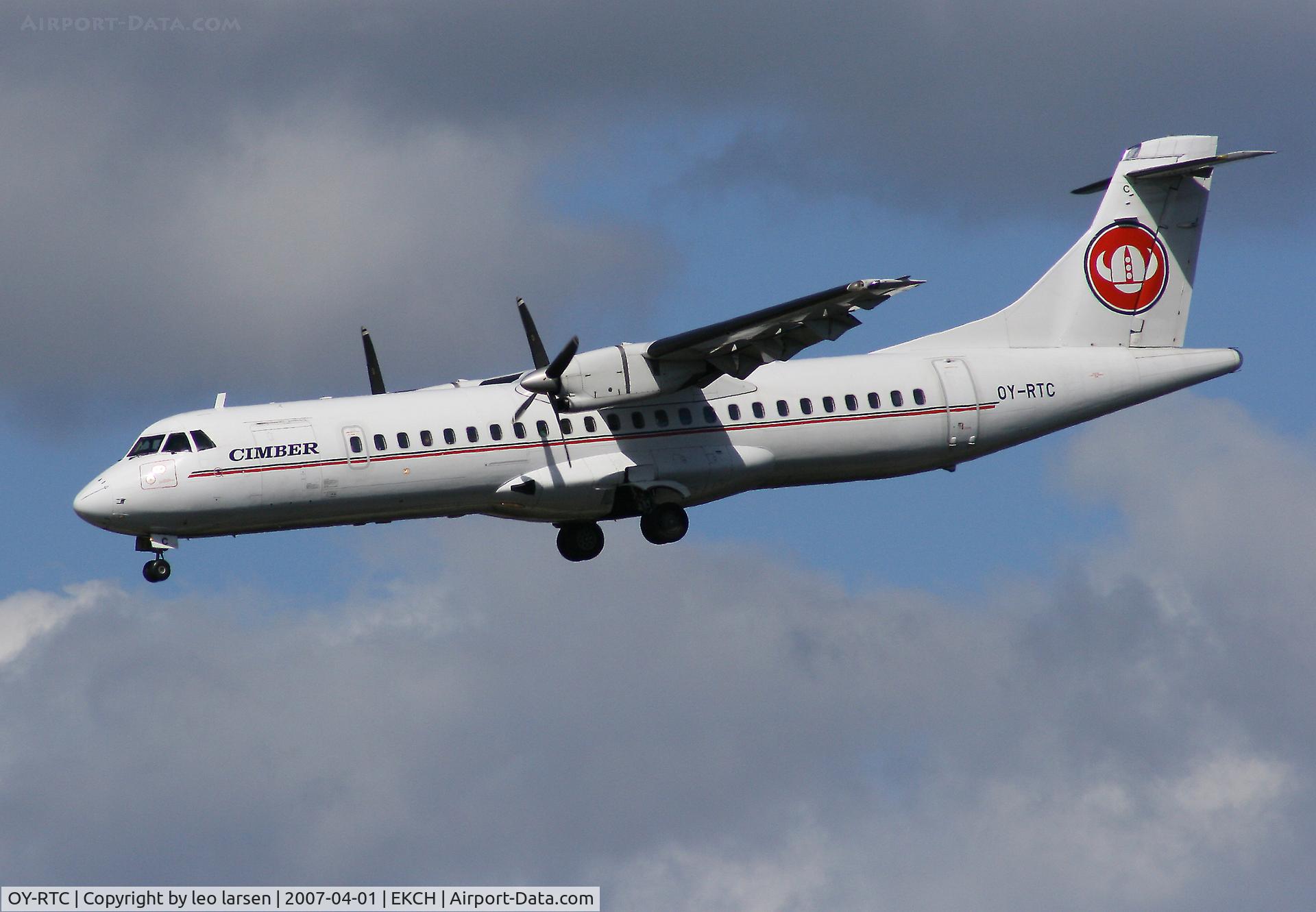 OY-RTC, 1997 ATR 72-202 C/N 508, App to R-22L Copenhagen Kastrup 18.4.07