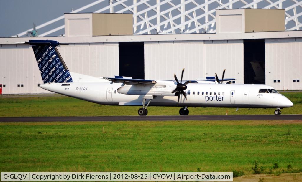 C-GLQV, 2009 De Havilland Canada DHC-8-402Q Dash 8 C/N 4279, Landing at Ottawa Airport on rwy 7.