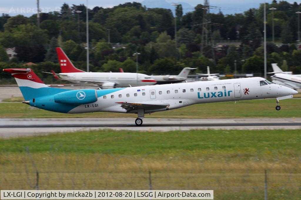 LX-LGI, 2000 Embraer EMB-145LU (ERJ-145LU) C/N 145369, Landing in 23 from Luxemburg