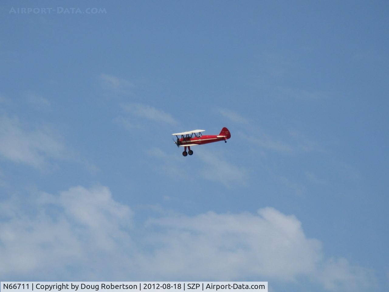 N66711, 1941 Boeing IB75A C/N 75-1675, 1941 Boeing Stearman IB75A, Jacobs R-755B2 275 Hp upgrade, young Sammy Mason's aerobatic routine