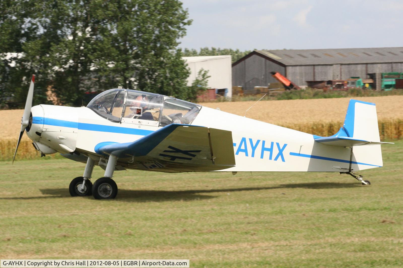 G-AYHX, 1958 SAN Jodel D-117A C/N 903, The Real Aeroplane Club's Summer Madness Fly-In, Breighton