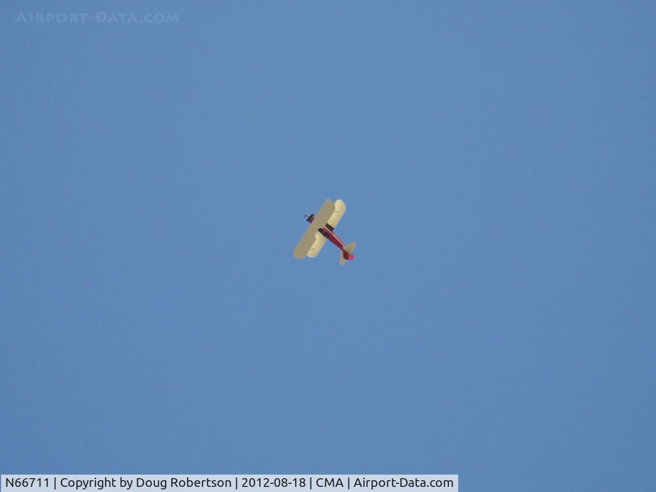 N66711, 1941 Boeing IB75A C/N 75-1675, 1941 Boeing Stearman IB75A, Jacobs R-755B2 275 Hp upgrade, young Sammy Mason's aerobatic routine. Sammy is youngest pilot waivered by FAA for airshow aerobatics