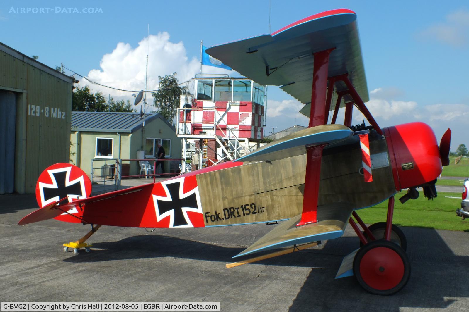 G-BVGZ, 1994 Fokker Dr.1 Triplane Replica C/N PFA 238-12654, The Real Aeroplane Club's Summer Madness Fly-In, Breighton