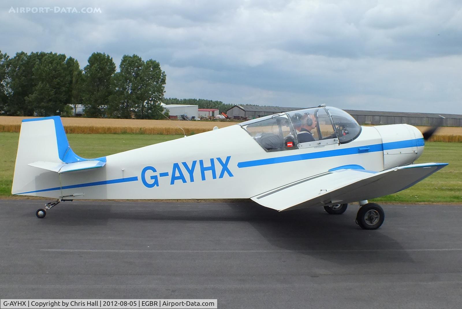 G-AYHX, 1958 SAN Jodel D-117A C/N 903, The Real Aeroplane Club's Summer Madness Fly-In, Breighton