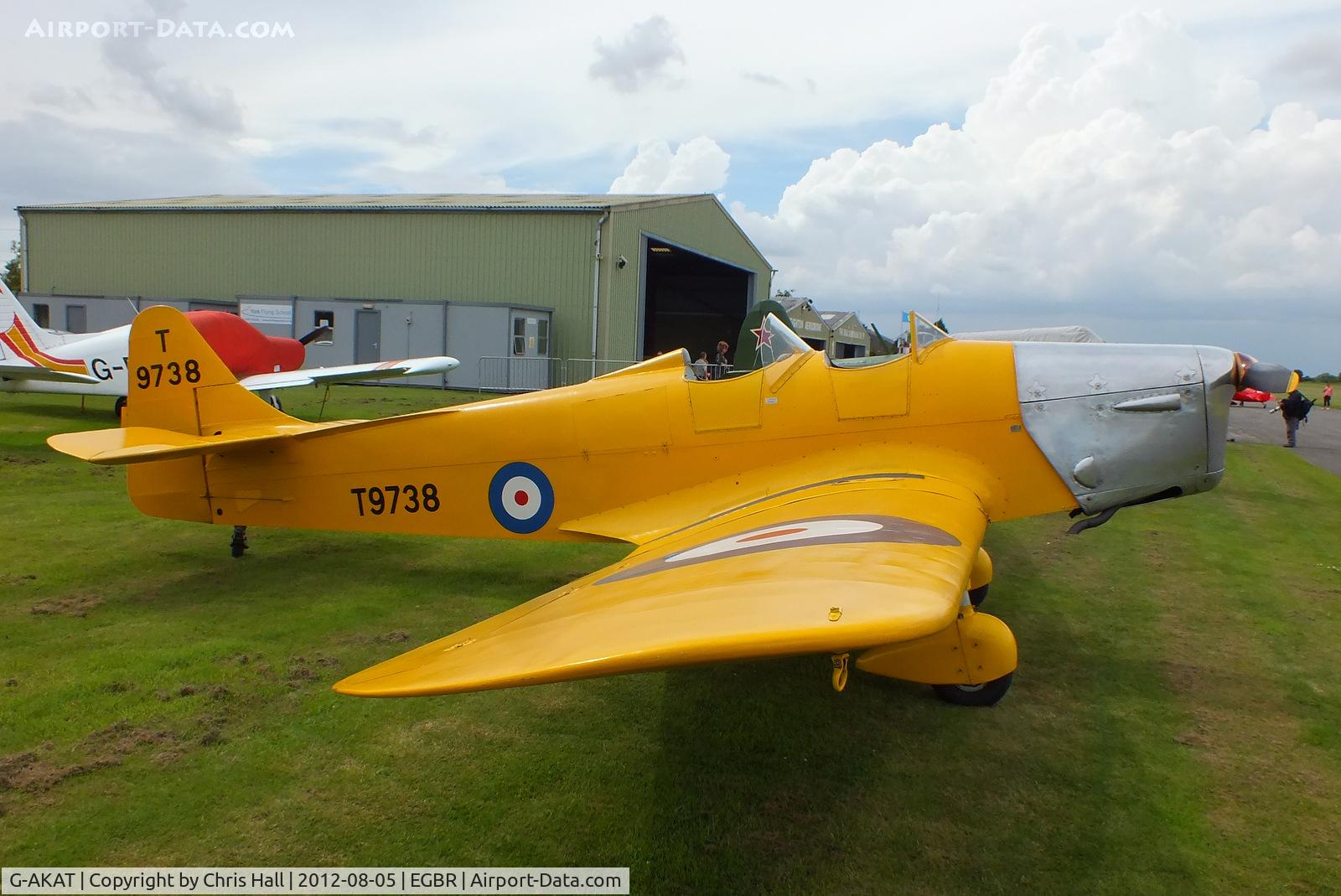 G-AKAT, 1940 Miles M14A Hawk Trainer 3 C/N 2005, The Real Aeroplane Club's Summer Madness Fly-In, Breighton