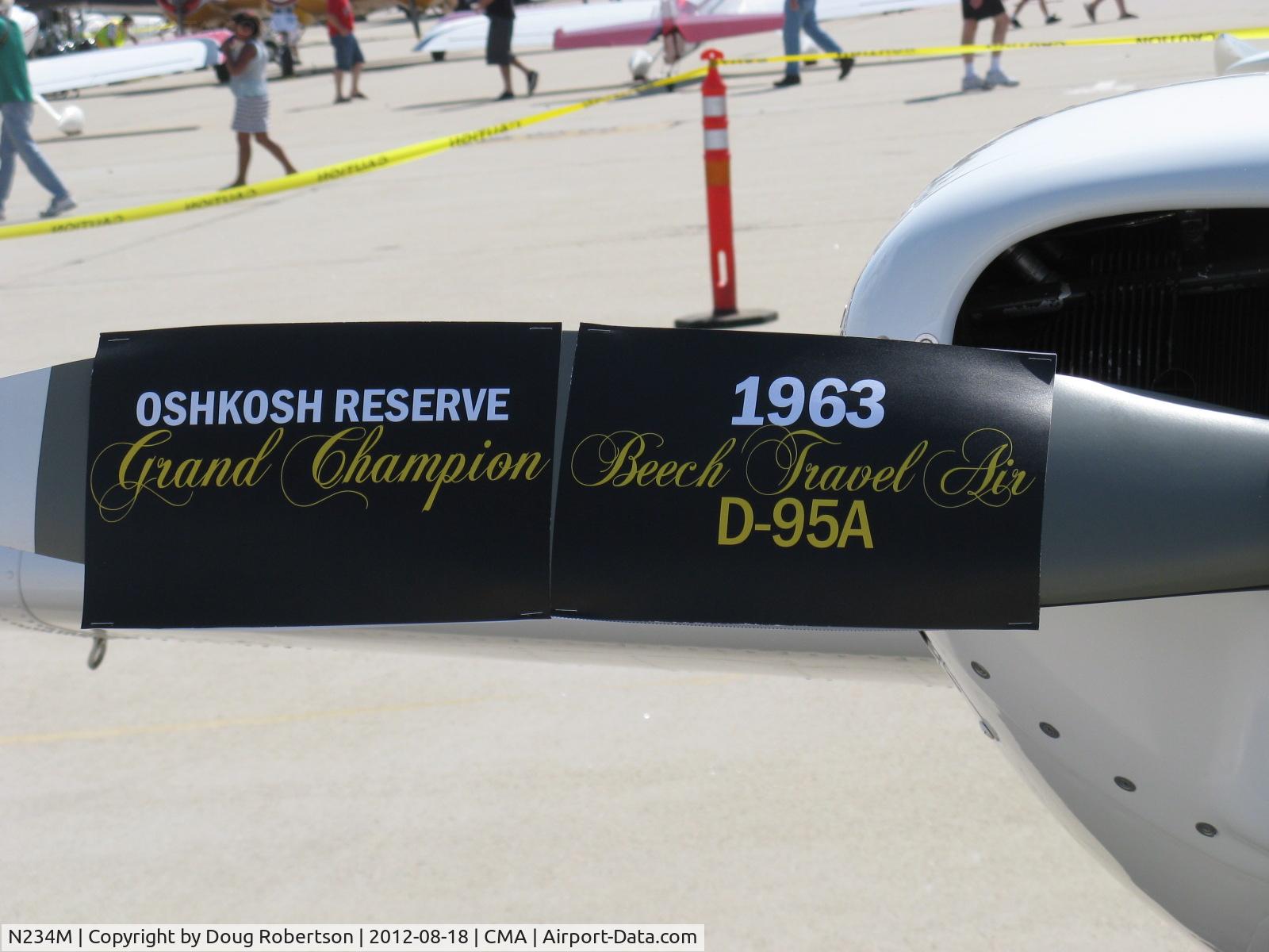 N234M, 1963 Beech D95A Travel Air C/N TD-560, 1963 Beech D95A TRAVEL AIR, two Lycoming IO-360-B1A 180 Hp each, OSHKOSH EAA AirVenture Award Winner-RESERVE GRAND CHAMPION!