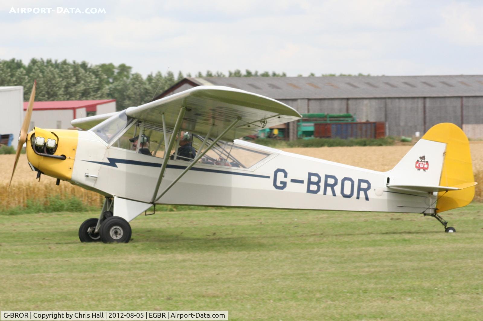 G-BROR, 1943 Piper L-4H Grasshopper (J3C-65D) C/N 10885, The Real Aeroplane Club's Summer Madness Fly-In, Breighton